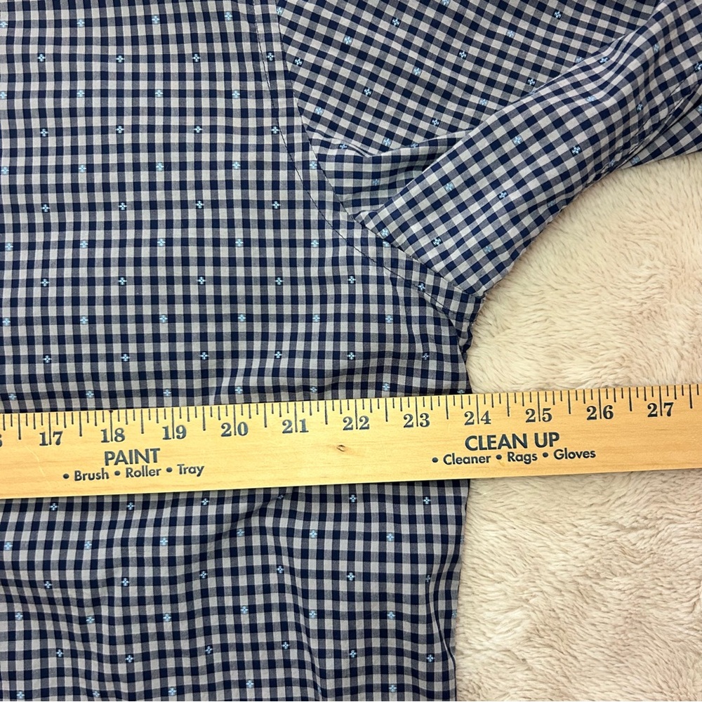 BLU by Polifroni Button Down Dress Shirt Blue Check Size XL - Picture 3 of 8